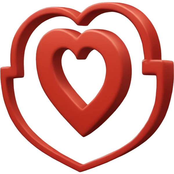 red heart with the letter C in it emoji