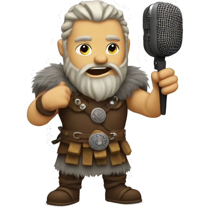 viking with microphone emoji