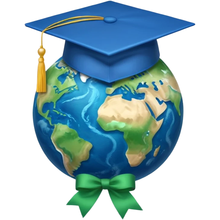 Planet Earth in a graduation cap emoji