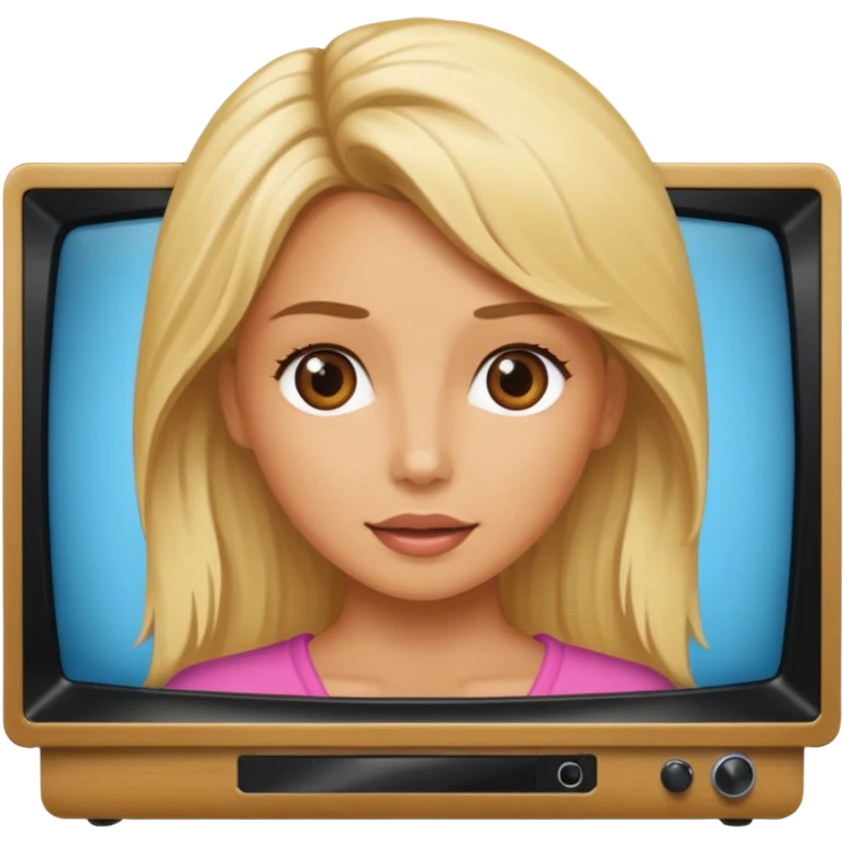 blonde naked woman with a hairy vagina on tv emoji
