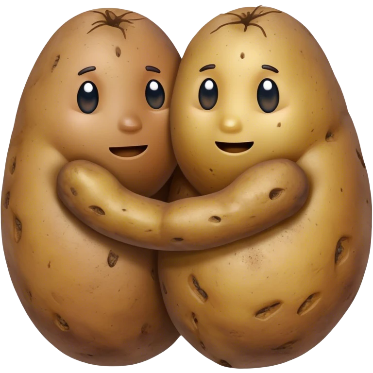 Potato hugging another potato emoji