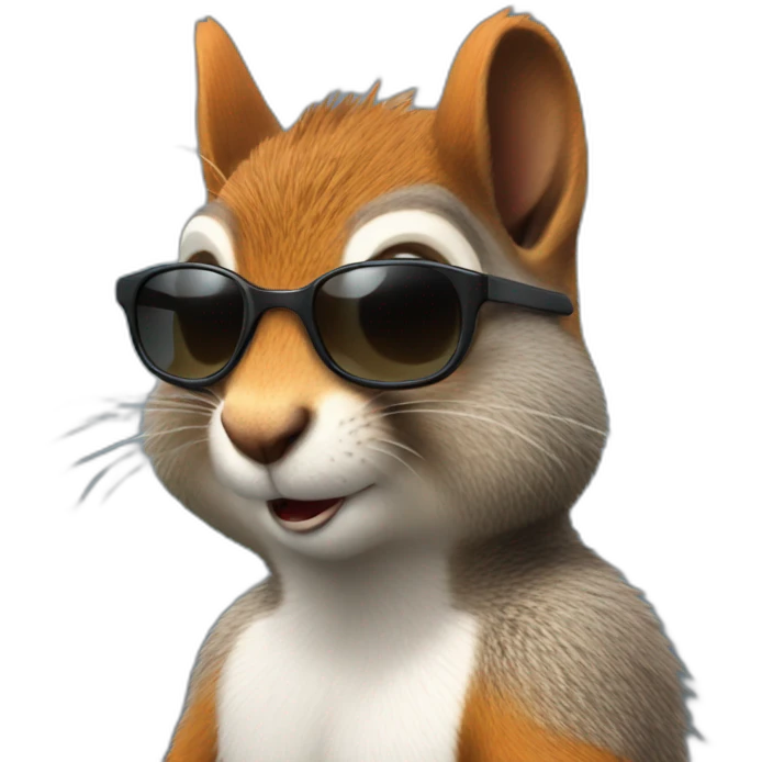 tough squirrel in sunglasses emoji