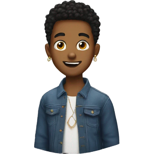 Boy with earrings meme emoji