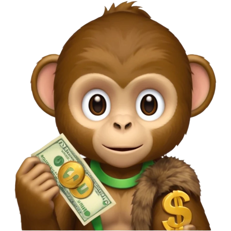 monkey holding money on sholdure emoji