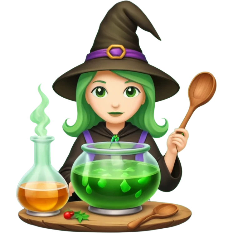 green witch cooking potion emoji