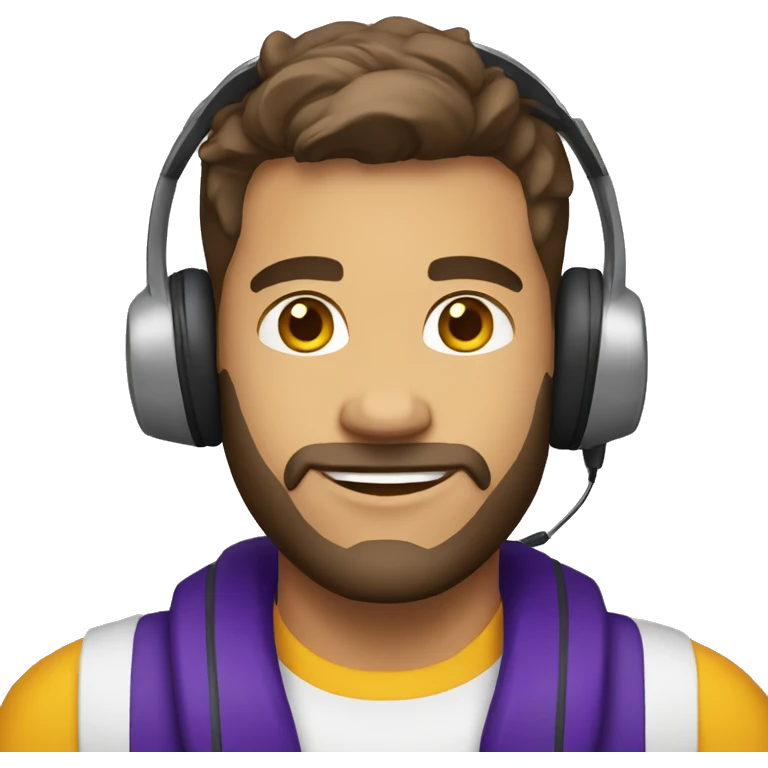customer service white male with headset wearing lsu shirt emoji