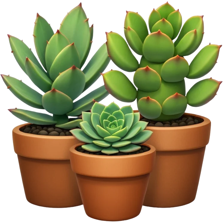group of three different succulents emoji