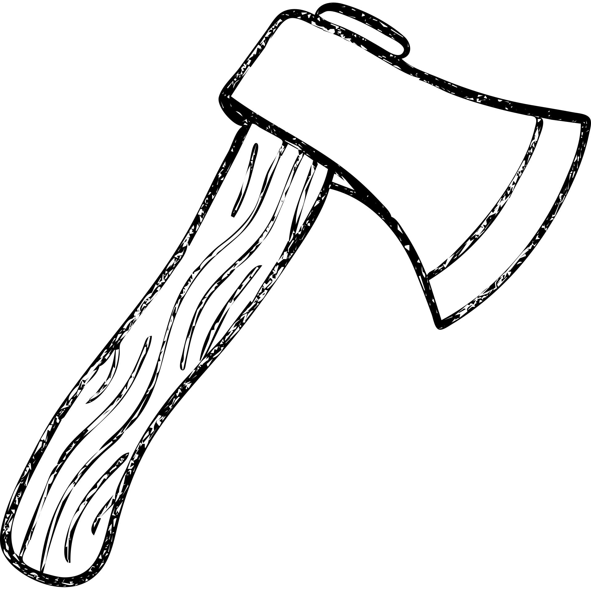 wood grain texture for axe, hand-drawn style, black outlined icon emoji
