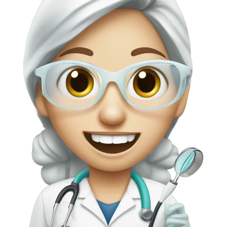 girl dental hygienist with loupes emoji
