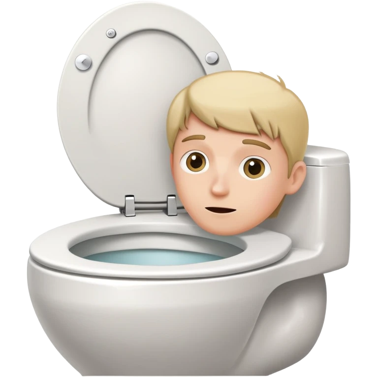 Toilet bowl with a human head peeking out from inside emoji