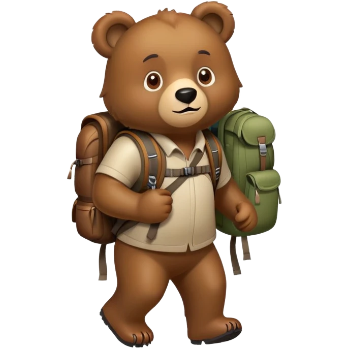 Bear with backpack emoji