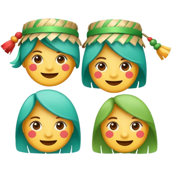 bandeirinhas decorativas de festa junina, emoji style, green-aqua #00C7B4 color, transparent background emoji