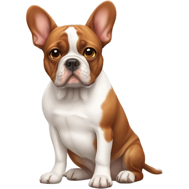 French bulldog and Brittany spaniel sitting side by side  emoji