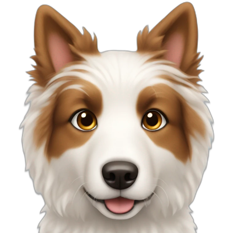 A white fluffy dog with brownish ears emoji