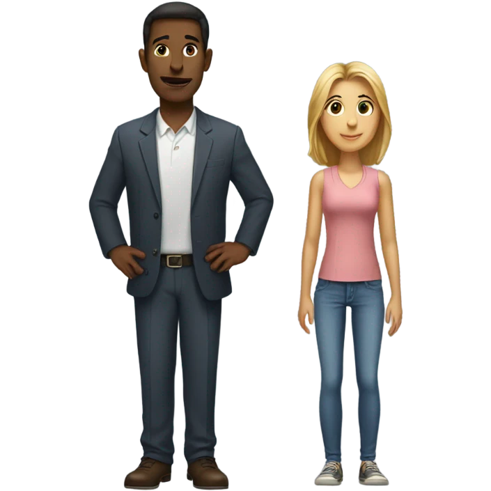 the woman is taller than the man emoji