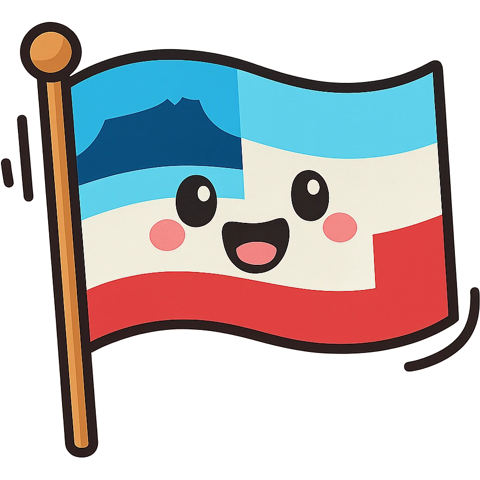 flag of Sabah, Malaysia, vibrant cartoon style emoji