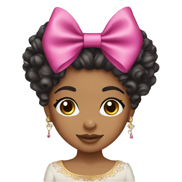 curly hair bow morrocan designer girl emoji
