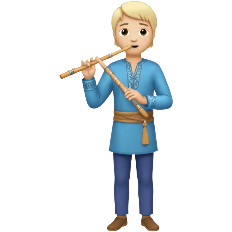 blonde man playing flute full body emoji