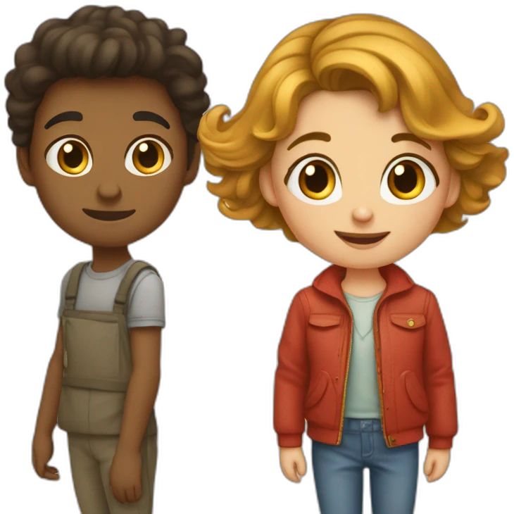 Galipettes entre fille et garçon emoji