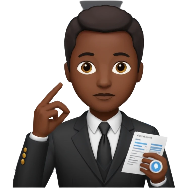 Black avatar that manages all audit and explanations for business emoji