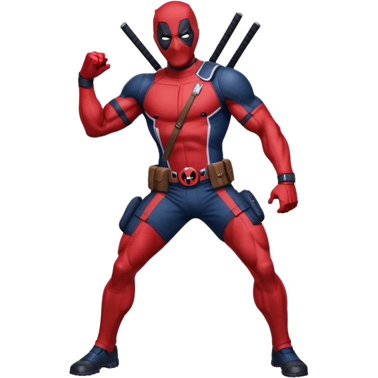 Deadpool with the New England Patriots uniform emoji
