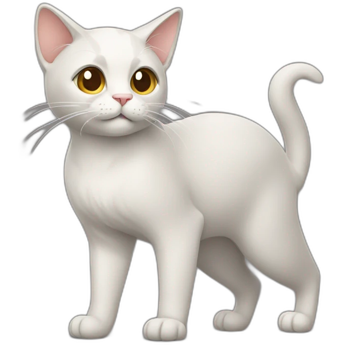 Cat with two tails walking emoji