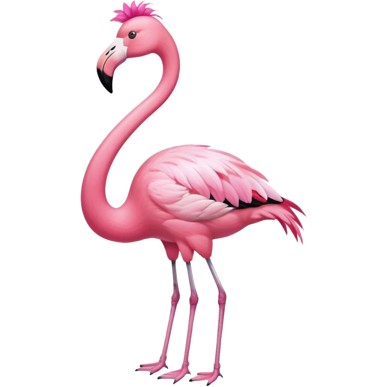 Full body Flamingo wearing a pink bow tie in the neck  emoji