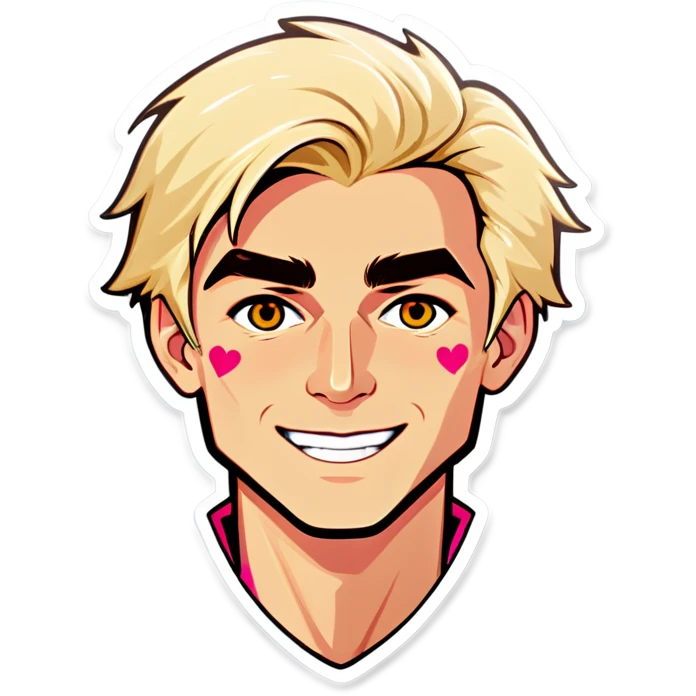 Valentines day blonde man  emoji