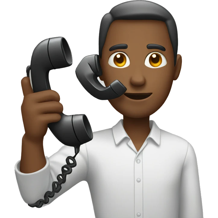 person showing a telephone  emoji