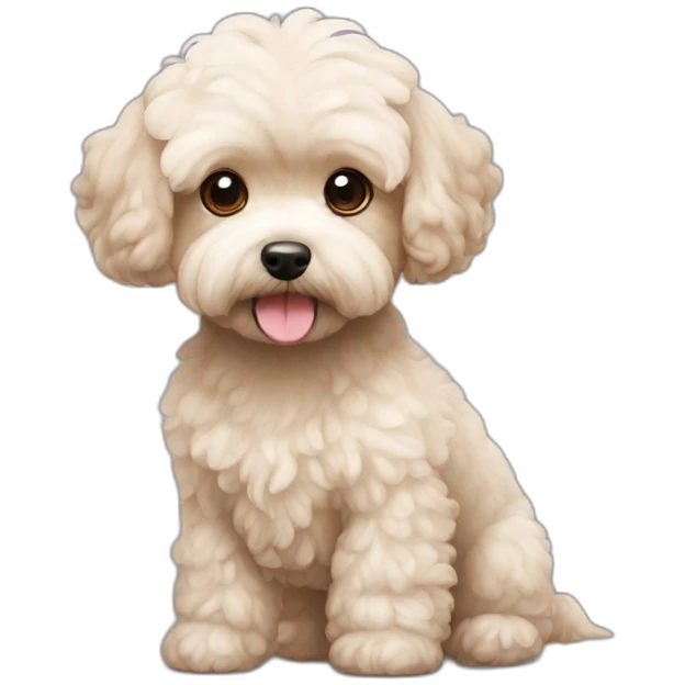 white light brown maltipoo terrier slender shaved emoji