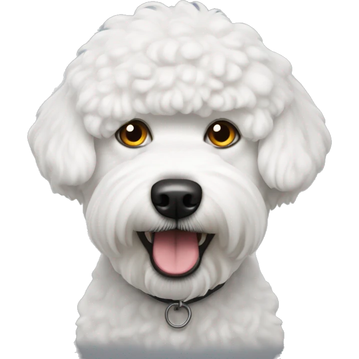 Mad white bichon dog emoji