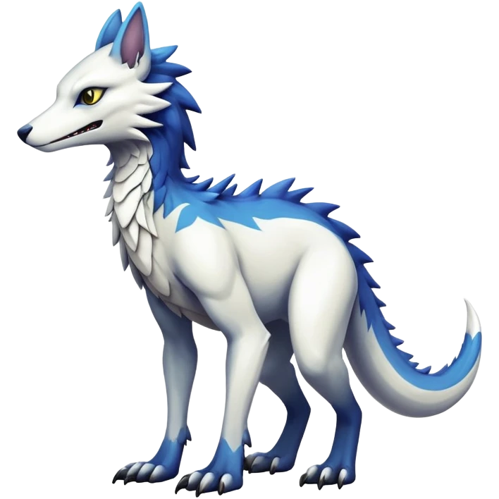 Exotic shiny rare epic cute Sergal-creature, full body, with random markings emoji