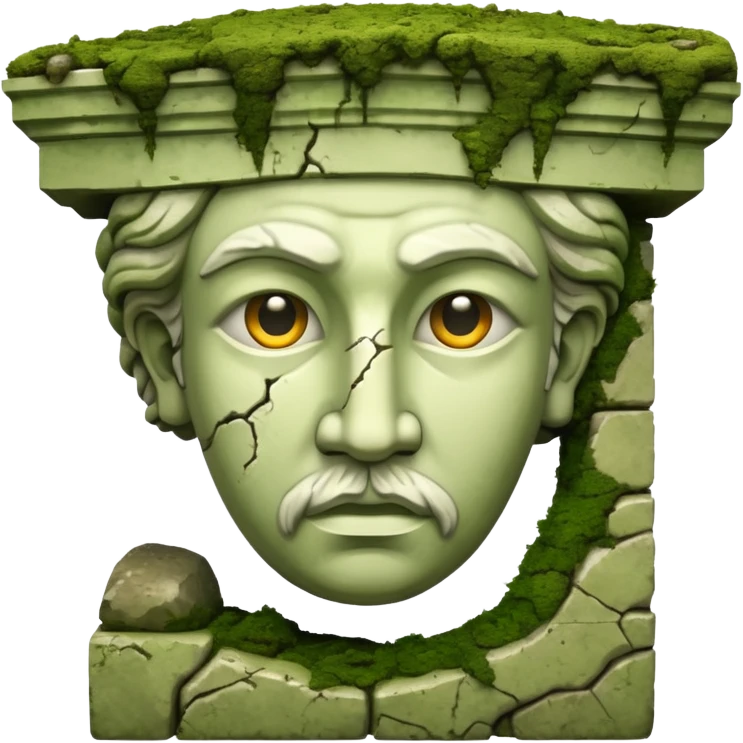 Greek sculpture with moss emoji