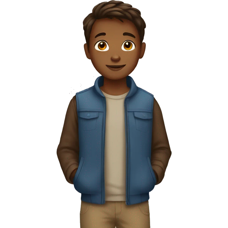 10 year old brown skinned brown haired boy emoji