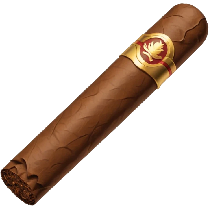 Emoji-style cigar icon, dark brown wrapper, subtle smoke, minimalistic, clean silhouette emoji
