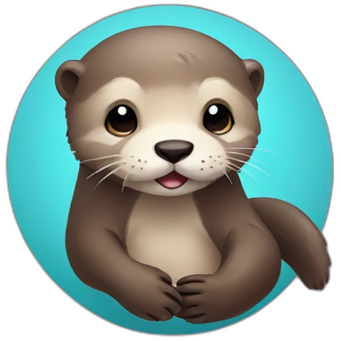 cute otter circle emoji