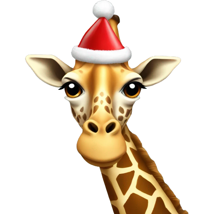 Giraffe wearing a Christmas hat  emoji