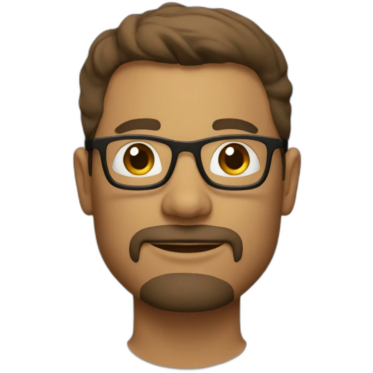a light brown men with glasses and good hair and Goatee without moustache emoji