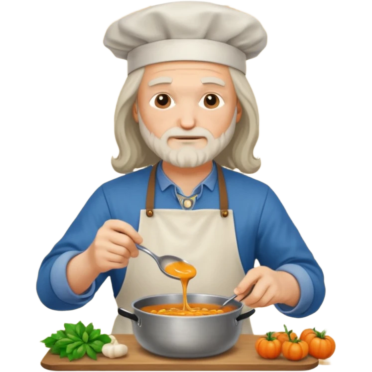leonardo da Vinci cooking soup emoji
