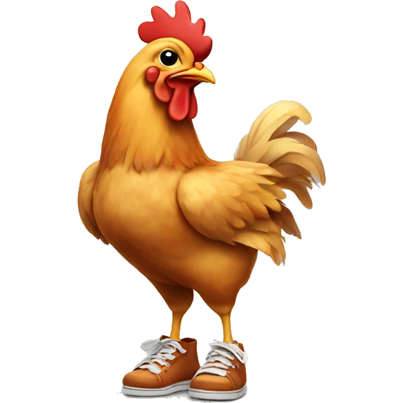 chicken wearing shoes emoji