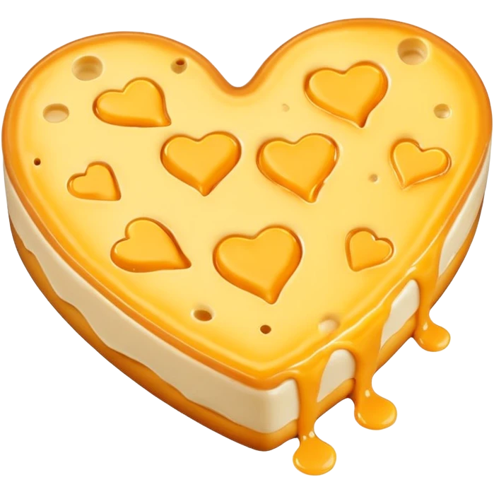 melted cheese in the shape of a heart (Love) emoji