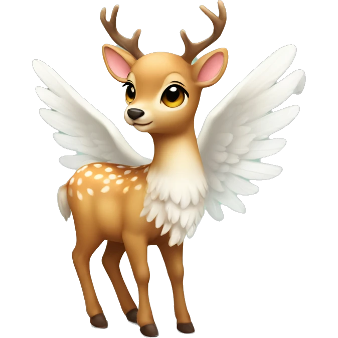 cute deer with angel wings emoji