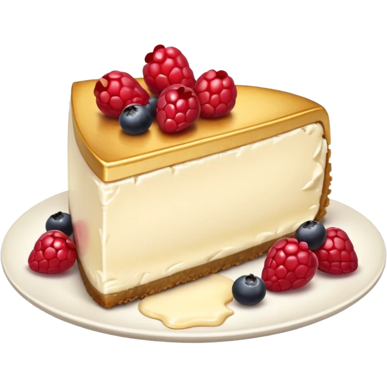 a sliced cheese cake on the white plate emoji