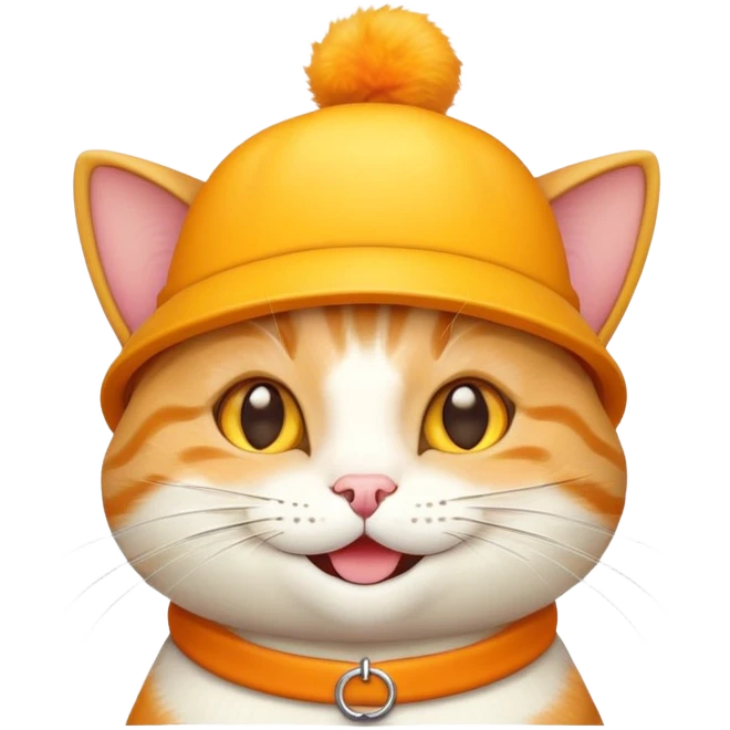 cheese cat wearing a yellow hat emoji