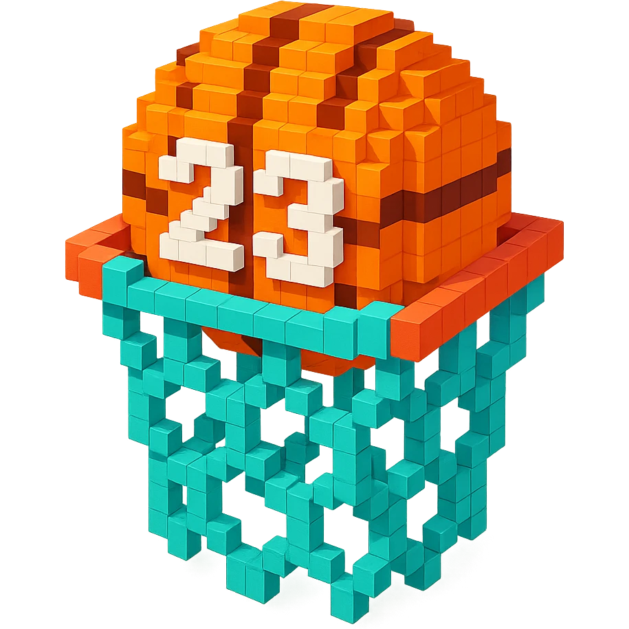 баскетбольный мяч с надписью "23" в сетке, no background emoji