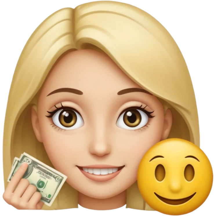 Girly money sign eyes smiley emoji