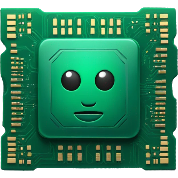 AI chipset with dark green color emoji