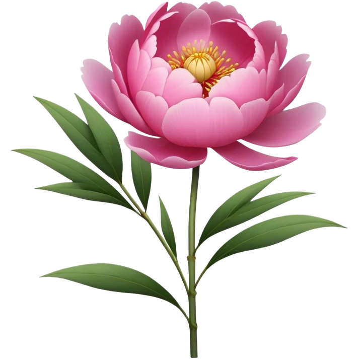 single Peonies, straight stem emoji