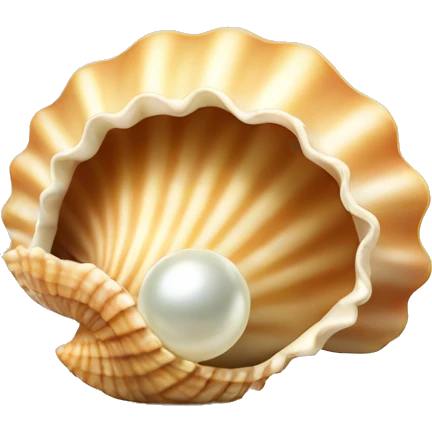 open seashell with pearl emoji
