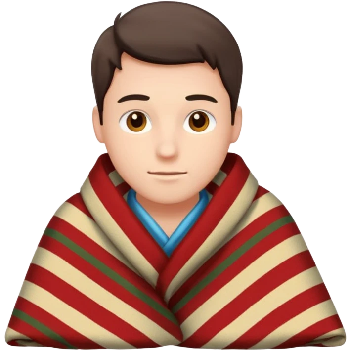 A guy wearing a blanket  emoji